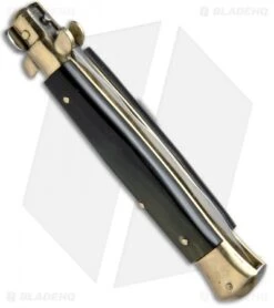 AGA Campolin 10" Italian Stiletto Automatic Brass/Brazilian (4.5" Satin Kris) 5 AGA Campolin 10" Italian Stiletto Automatic Brass/Brazilian (4.5" Satin Kris) -SOG Store AGA Campolin 10in Stiletto Brazilian Horn Kriss BP 19126 jr side