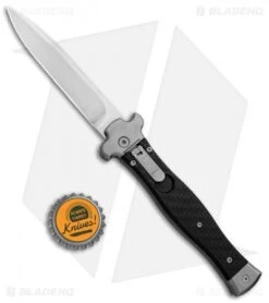 AGA Campolin Zero Bayo Leverlock Automatic Knife Carbon Fiber (3.75" Satin) -SOG Store AGA Campolin Zero CF LL Bayo BP 30461 jr bottlecap