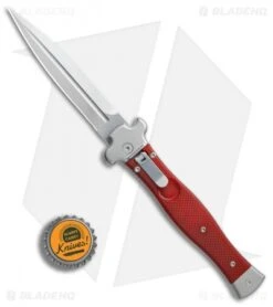 AGA Campolin Zero Dagger Leverlock Automatic Knife Red G-10 (3.75" Stonewash) -SOG Store AGA Campolin Zero Dagger red G10 sw BHQ 74036 jr bottlecap