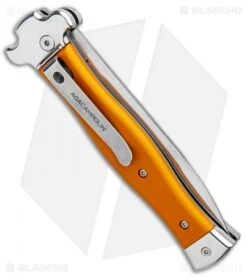 AGA Campolin Zero Italian Leverlock Automatic Knife Orange Al (3.75" Tumbled) -SOG Store AGA Campolin Zero Italian LL Orange Aluminum Tumbled AGA01ALO LB BHQ 97990 jr side