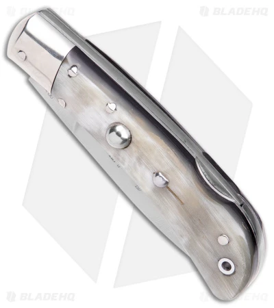 AKC Speed Hunter Automatic Italian Knife Dark/Light Horn (3" Polish) 2 AKC Speed Hunter Automatic Italian Knife Dark/Light Horn (3" Polish) - Image 2