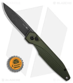 AKC X-treme Dandy Automatic Knife Green Aluminum (3.1" Black Stonewash) -SOG Store AKC Xtreme Dandy Green Aluminum AK Black SW BHQ 174571 td size