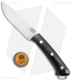 Bark River Fox River Fixed Blade Knife Black Canvas Micarta (4" CPM-3V) -SOG Store Bark River Fox River Black Canvas Micarta BA01123MBC BHQ 38759 jr bottlecap