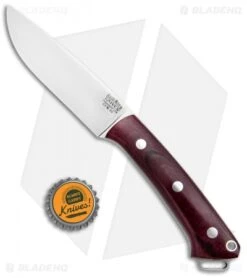 Bark River Fox River Fixed Blade Knife Burgundy Canvas Micarta (4" CPM-3V) -SOG Store Bark River Fox River Burgundy Canvas Micarta BA01123MBU BHQ 102329 jr bottlecap