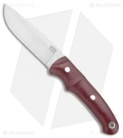 Bark River Guardless Drop Point Fixed Blade Knife Burgundy (3.875" Satin)