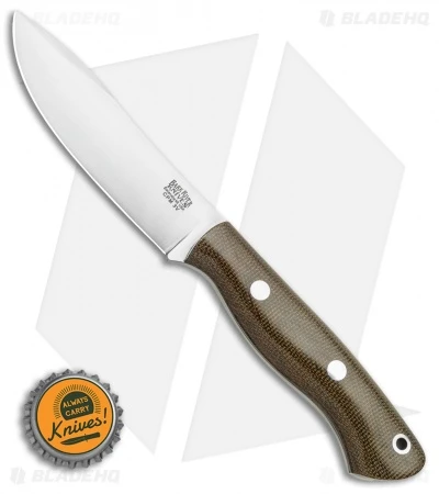 Bark River Mini Aurora Hunter Fixed Blade Knife Green Canvas (3.6" Satin) 4 Bark River Mini Aurora Hunter Fixed Blade Knife Green Canvas (3.6" Satin) - Image 4