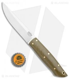 Bark River Puukko Fixed Blade Knife Green Canvas Micarta (4.375" Satin 3V) -SOG Store Bark River Puukko Green Canvas Micarta Satin BA06129MGC BHQ 105039 jr bottlecap