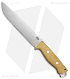 Bark River Bravo 2 Fixed Blade Knife Antique Ivory Canvas Micarta (7" A2 Satin)