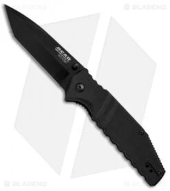 Bear Edge 4.5" Spring Assisted Tanto Knife Black G-10 (3.5" Black)