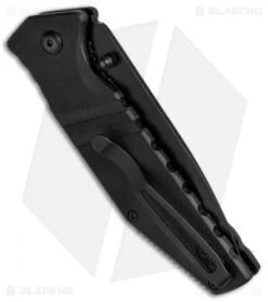 Bear Edge 4.5" Spring Assisted Tanto Knife Black G-10 (3.5" Black) -SOG Store Bear Edge 4.5in SA Tanto Black G 10 Black 61503 BHQ 68031 jr side