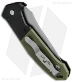 Bear OPS Bold Action V Tanto Automatic Knife Black/Green G-10 (3.75" Gray) -SOG Store Bear OPS Bold Action V Tanto Black Green G 10 Gray 33019 BHQ 51646 jr side
