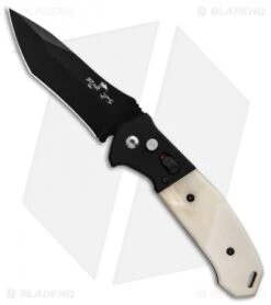 Bear OPS Mini Bold Action V Tanto Automatic Knife Black G-10/Bone (3.25" Black)