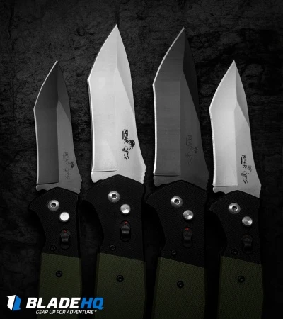 Bear OPS Mini Bold Action V Tanto Auto Knife Black/Green G-10 (3.25" Gray) 4 Bear OPS Mini Bold Action V Tanto Auto Knife Black/Green G-10 (3.25" Gray) - Image 4
