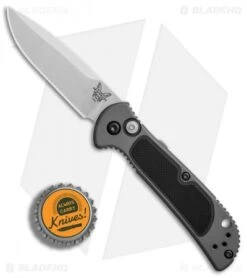 Benchmade 9750 Mini Coalition Automatic Knife Gray Al/Black G-10 (2.9" Satin) -SOG Store Benchmade 9750 Mini Coalition gray al black G10 satin BHQ 75501 er bottlecap 2
