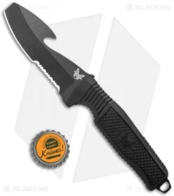 Benchmade H2O Fixed Blade Dive Knife Black Santoprene (3.5" Black Serr) -SOG Store Benchmade Black Fixed Blade Dive Knife 112SBK BLK Black Serr BHQ 123886 jr bottlecap 1