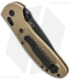 Benchmade Griptilian AXIS Lock Knife Sand (3.45" Black Serr) 551SBKSN-S30V -SOG Store Benchmade Griptilian AXIS Lock Sand Black Serr 551SBKSN S30V BHQ 3334 jr side
