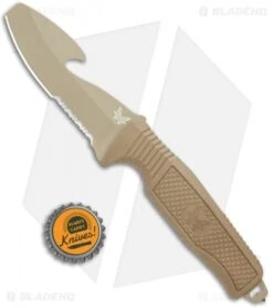 Benchmade H2O Fixed Blade Dive Knife Tan Santoprene (3.5" Tan Serr) -SOG Store Benchmade H20 Fixed Blade Dive Tan 112SSN Tan Coated Serr BHQ 123893 jr bottlecap