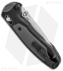 Benchmade 595 Mini Boost AXIS-Assist Knife Black/Gray (3.11" Satin) -SOG Store Benchmade Mini Boost AXIS Assist Black Gray 595 BHQ 78758 jr side