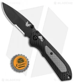 Benchmade Mini Freek AXIS Lock Knife Black/Gray (3" Black Serr) 565SBK -SOG Store Benchmade Mini Freek AXIS Lock Black Gray Black Serr 565SBK BHQ 78913 jr bottlecap
