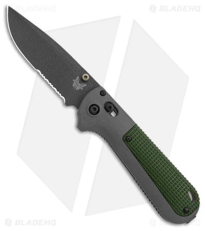 Benchmade Redoubt AXIS Lock Knife Green/Gray Grivory (3.6" Cerakote Serr) 430SBK 1 Benchmade Redoubt AXIS Lock Knife Green/Gray Grivory (3.6" Cerakote Serr) 430SBK