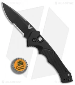 Benchmade Rukus II Automatic Knife (3.4" Black Serr) 9600SBK -SOG Store Benchmade Rukus 2 black serr BHQ 74379 er bottlecap