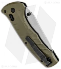Benchmade Turret AXIS Lock Folding Knife OD Green G-10 (3.7" Satin) 980 -SOG Store Benchmade Turret AIX Lock OD Green G 10 Satin 980 BHQ 92610 jr side