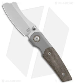 BergBlades Mini Barber Frame Lock Knife Green Micarta/BB Titanium (2.7" Satin)