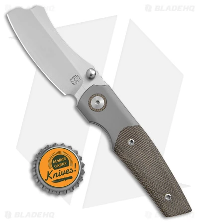 BergBlades Mini Barber Frame Lock Knife Green Micarta/BB Titanium (2.7" Satin) 4 BergBlades Mini Barber Frame Lock Knife Green Micarta/BB Titanium (2.7" Satin) - Image 4