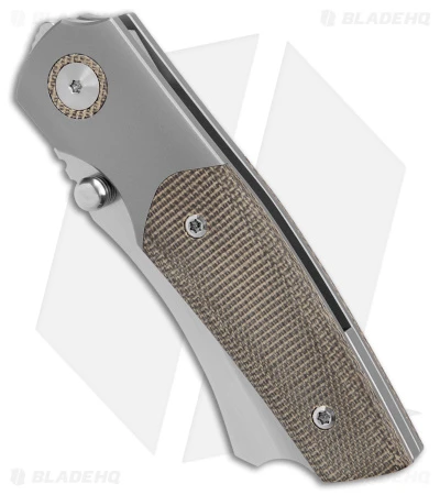 BergBlades Mini Barber Frame Lock Knife Green Micarta/BB Titanium (2.7" Satin) 2 BergBlades Mini Barber Frame Lock Knife Green Micarta/BB Titanium (2.7" Satin) - Image 2