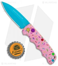 Boker Mini Dessert Warrior Kalashnikov Dagger Automatic Knife (2.5" Blue) Donut -SOG Store Boker Desert Warrior Mini Kalashnikov Dagger Auto Blue Donut BHQ 113886 jr bottlecap