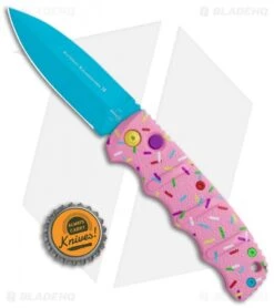 Boker Dessert Warrior Kalashnikov Dagger Automatic Knife (3.25" Blue) Donut -SOG Store Boker Dessert Warrior Kalashnikov Dagger Auto Donut Blue 01KALS72NSOI BHQ 108010 jr bottlecap