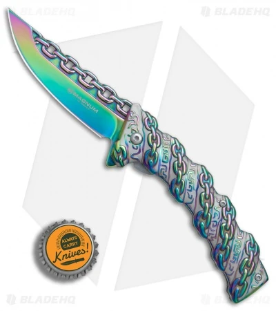 Boker Magnum Chained Rainbow Spring Assisted Knife (3.375" Spectrum) 01MB635 4 Boker Magnum Chained Rainbow Spring Assisted Knife (3.375" Spectrum) 01MB635 - Image 4