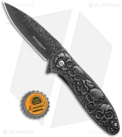 Boker Magnum Dia De Los Muertos Spring Assist Knife (3.3" Smokewash) 01SC519 -SOG Store Boker Magnum Dia De Los Muertos FL Smokoewash 01SC519 BHQ 28261 jr bottlecap