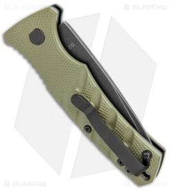 Boker Mini Strike Automatic Knife OD Green Aluminum (2.6" Smokewash D2) -SOG Store Boker Mini Strike Auto OD Green Smokewash 01BO437NSOI BHQ 99630 jr side