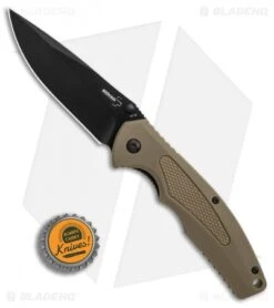 Boker Plus Gemini NGA Spring Assisted Knife Coyote (3.5" Black) 01BO501 -SOG Store Boker Plus Gemini NGA Coyote black BHQ 80766 er bottlecap