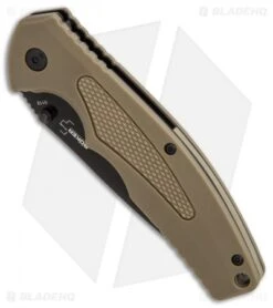 Boker Plus Gemini NGA Spring Assisted Knife Coyote (3.5" Black) 01BO501 -SOG Store Boker Plus Gemini NGA Coyote black BHQ 80766 er spine