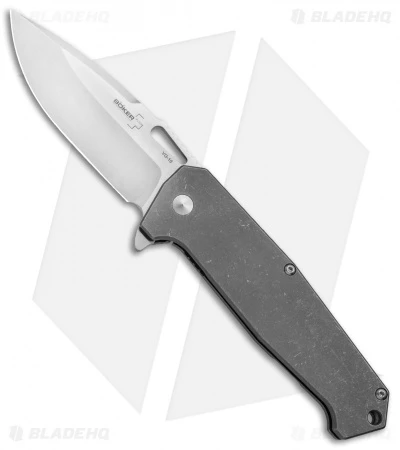 Boker Plus Burke Hitman Frame Lock Knife Titanium (3.625" Satin) 01BO775 1 Boker Plus Burke Hitman Frame Lock Knife Titanium (3.625" Satin) 01BO775