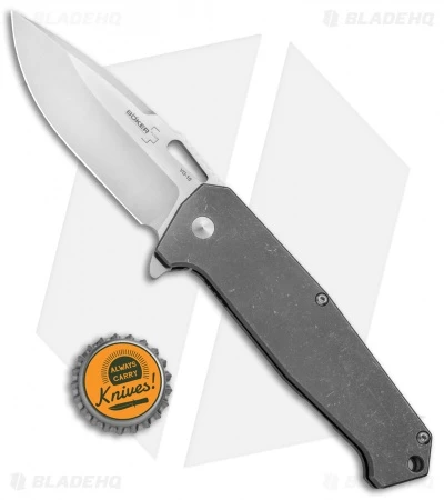 Boker Plus Burke Hitman Frame Lock Knife Titanium (3.625" Satin) 01BO775 4 Boker Plus Burke Hitman Frame Lock Knife Titanium (3.625" Satin) 01BO775 - Image 4