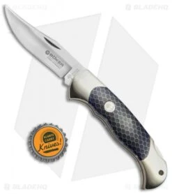 Boker Scout Lockback Knife Blue Honeycomb (3.125" Satin) 112503 -SOG Store Boker Scout LB Blue Honeycomb Satin BO03750 BHQ 40058 jr bottlecap