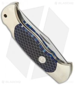 Boker Scout Lockback Knife Blue Honeycomb (3.125" Satin) 112503 -SOG Store Boker Scout LB Blue Honeycomb Satin BO03750 BHQ 40058 jr side