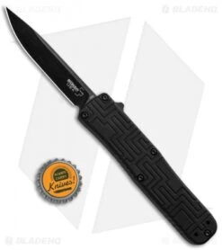 Boker USA OTF Automatic Knife Black Aluminum (3.5" Black) 06EX263 -SOG Store Boker USA OTF Auto Black Aluminum Black 06EX263 BHQ 94103 jr bottlecap