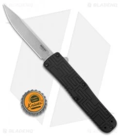 Boker USA OTF Automatic Knife Black Aluminum (3.5" Stonewash) -SOG Store Boker USA OTF Auto Black Aluminum SW 06EX260 BHQ 94101 jr bottlecap