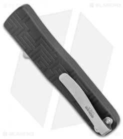 Boker USA OTF Automatic Knife Black Aluminum (3.5" Stonewash) -SOG Store Boker USA OTF Auto Black Aluminum SW 06EX260 BHQ 94101 jr side