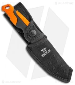 Buck Knives Buck Pursuit Pro Small Fixed Blade Knife Black/Orange (3.75" Satin) -SOG Store Buck Pursuit Pro Small Guthook BHQ 115700 jr sheath