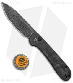 CIVIVI Elementum Button Lock Knife Black Shred CF (3.5" Damascus) -SOG Store CIVIVI Button Lock Elementum Marble CF Damascus BHQ 134931 jr bottlecap