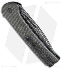 CIVIVI Conspirator Button Lock Knife Dark Green Micarta (3.5" Damascus) -SOG Store CIVIVI Conspirtator Button Lock Dark Green Micarta Damascus BHQ 141467 jr side