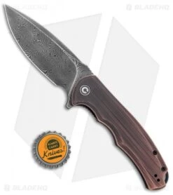 CIVIVI Praxis Liner Lock Flipper Knife Black Rubbed Copper (3.74" Damascus) -SOG Store CIVIVI Praxis LL Black Rubbed Copper Damascus BHQ 134075 jr bottlecap