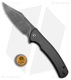 CIVIVI Sinisys Frame Lock Knife Twill CF/Steel (3.7" Damascus) C20039-DS1 -SOG Store CIVIVI Sinisys FL Twill CF Steel Damascus BHQ 174428 jr bottlecap