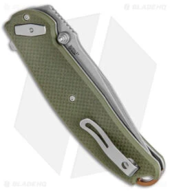CRKT Burnley Butte Deadbolt Lock Assisted Flipper Knife Green G-10 (3.3" SW) -SOG Store CRKT Burnley Butte Deadbolt Lock Assisted Green G 10 SW BHQ 144096 jr side