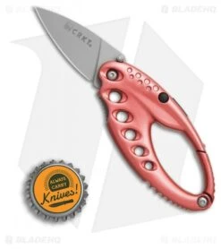CRKT Lumabiner Pink Liner Lock Knife W/ L.E.D Light (1.6" Bead Blast) -SOG Store CRKT Lumabiner Pink LED light bb BHQ 69069 er size